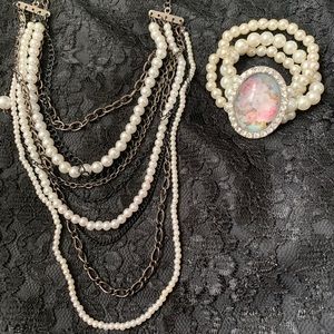 Unsigned Faux Pearl Jewelry, Wedding, Cottagecore, Feminine